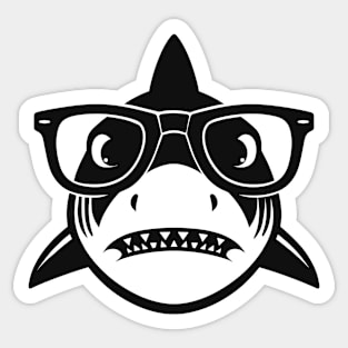 Nerdy Shark Sticker